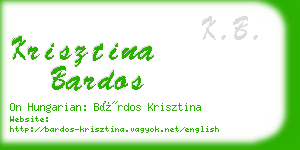 krisztina bardos business card